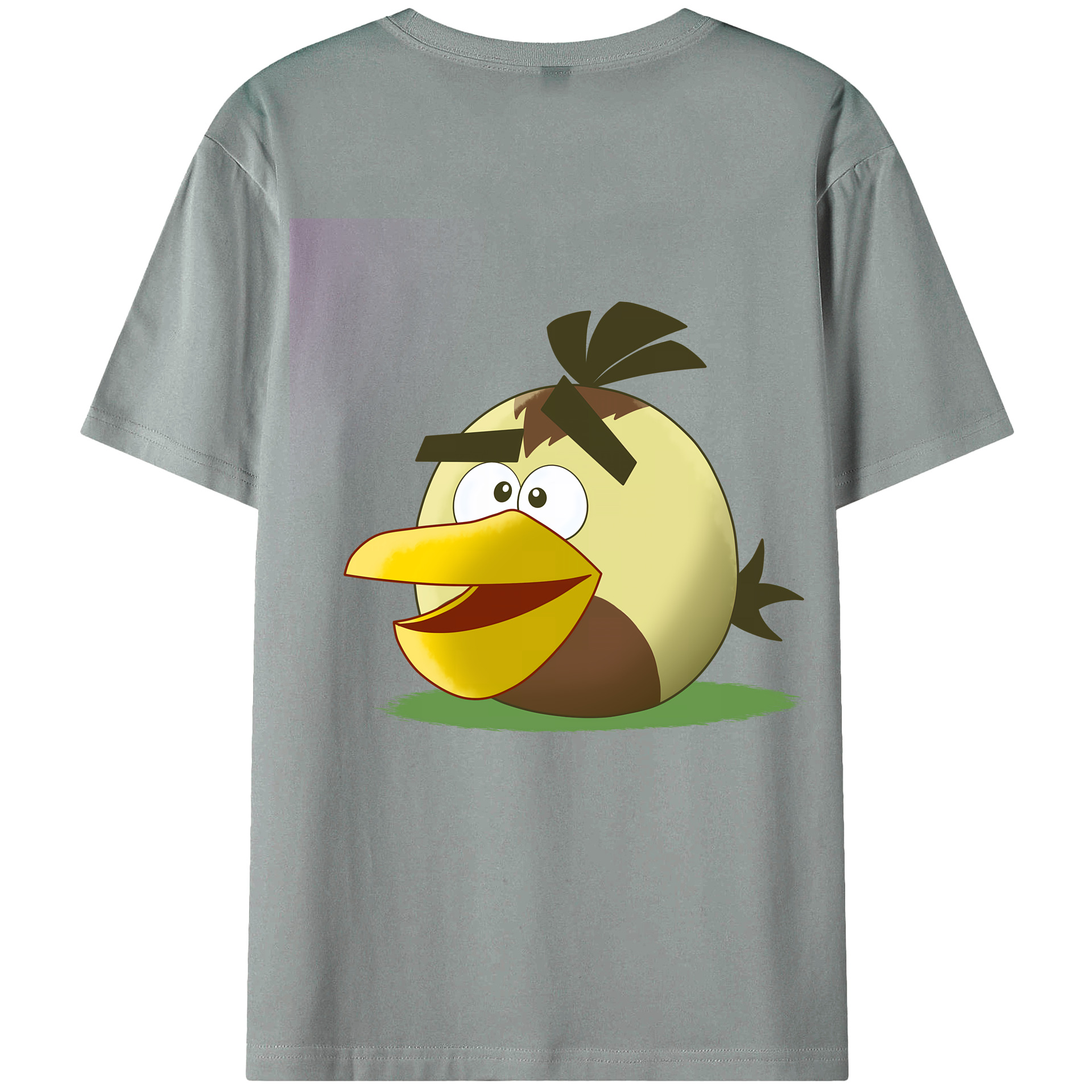 （画像用） Angry Birds アングリーバード 綿100％ メンズ半袖Tシャツ（バックプリント） 通気性